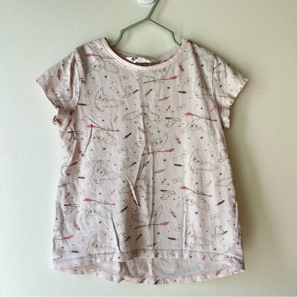 🌼 5/$25 Harry Potter Girls Tee | Size 5-6Y | Hedwig Owl Print T-Shirt Cotton - Picture 6 of 12